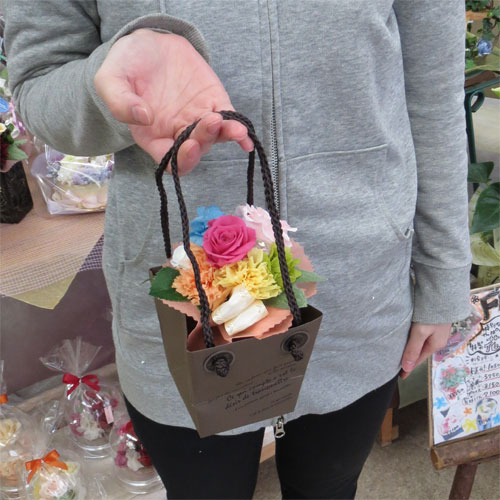 プリザーブドフラワー プチブーケ カラフル BAG付き